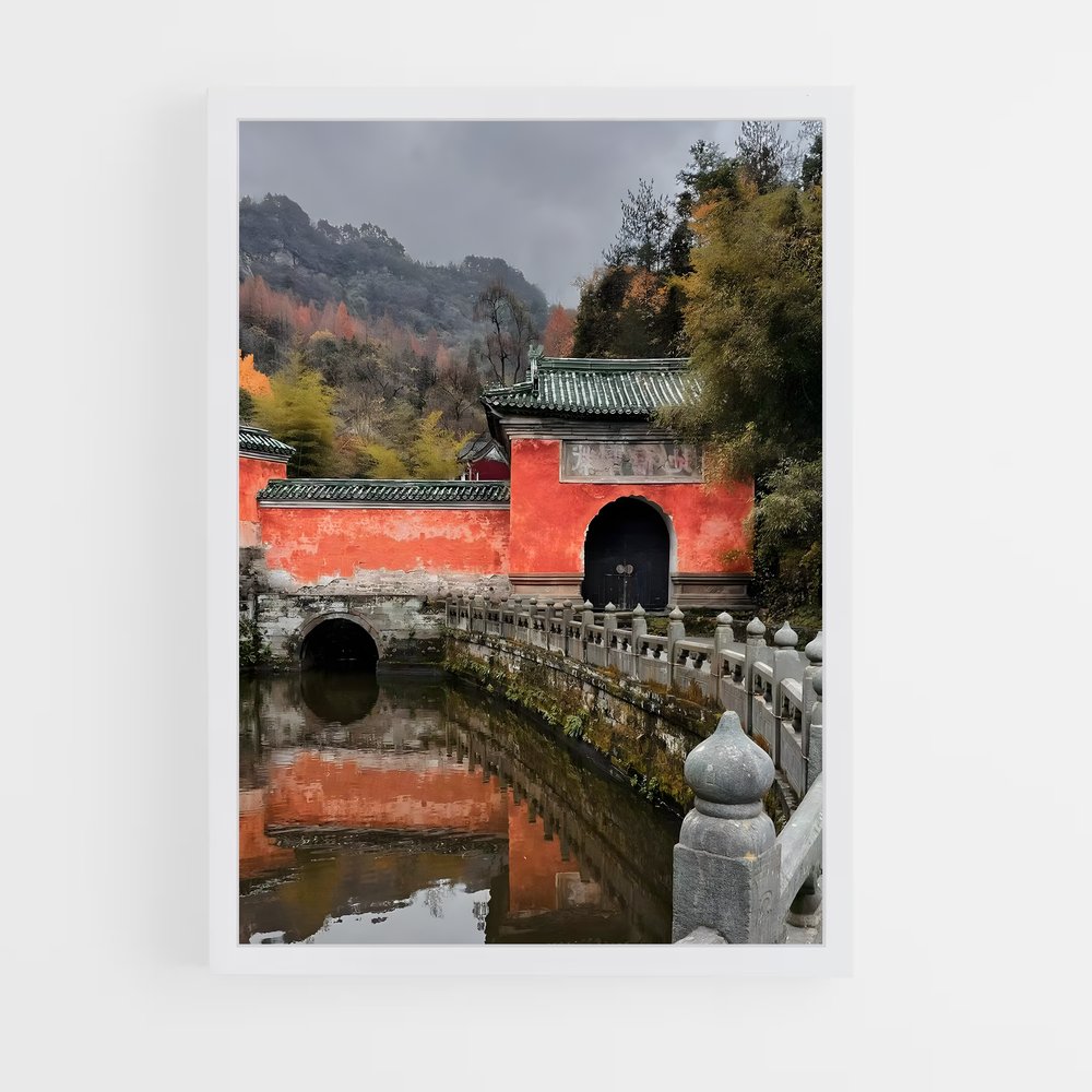 Poster Mur Rouge d'Automne – affiche Kung Fu (vue 3)
